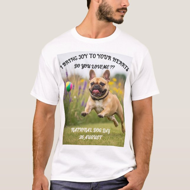 Camiseta  A Burst of Canine Joy: Celebrating National Dog D (Frente)