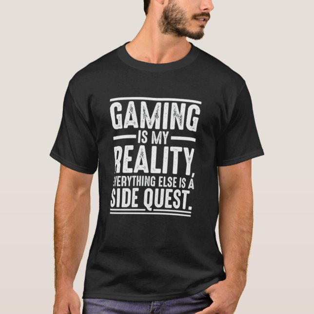 Camiseta A Busca Lateral da Minha Realidade é o Jogo (Frente)