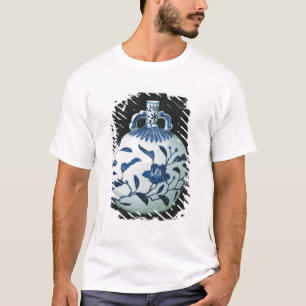 Camiseta A cabaça "azul e branca" do peregrino com floral