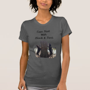 Camiseta A caça do racum com preto & Tans o t-shirt