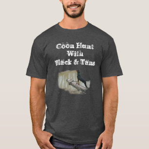 Camiseta A caça do racum com preto & Tans o t-shirt