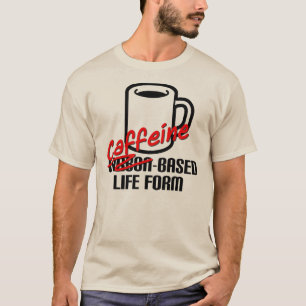 Camiseta A cafeína baseou o t-shirt engraçado do café do