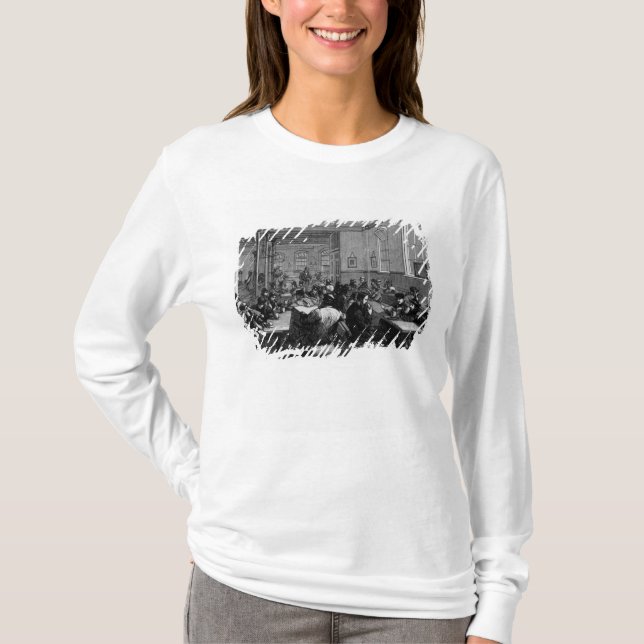 Camiseta A cafetaria de homem de funcionamento (Frente)