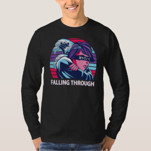 Camiseta A Cair Através Da Estética Vaporwave Japonesa E Gi