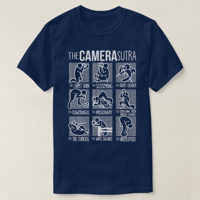 Camiseta A Câmera Fotográfica Engraçada Sutra (Frente do Design)