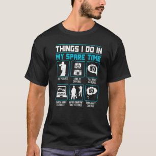Camiseta A Câmera Fotográfica Lente Coisas Que Eu Faço Em M