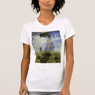 Camiseta A caminhada, senhora com um parasol