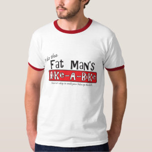 Camiseta A Caminhada-um-Bicicleta do homem gordo