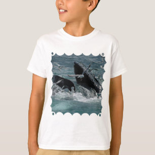 Camiseta A camisola das crianças da baleia de Humpback