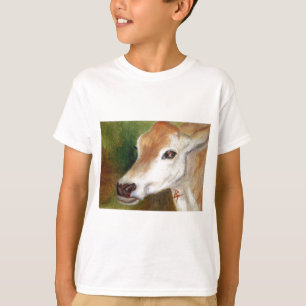 Camiseta A camisola do miúdo do aceo da vaca do jérsei