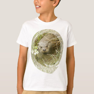 Camiseta A camisola do miúdo do habitat da lontra de rio