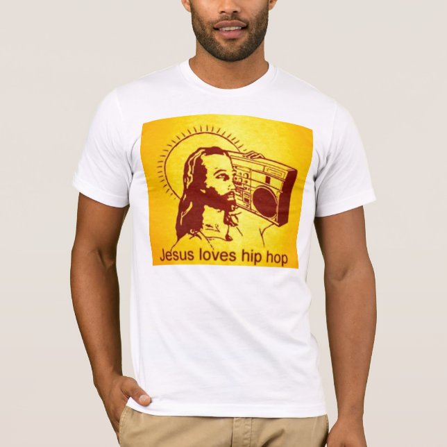 Camiseta A Capa longa Jesus das senhoras ama hiphop (Frente)