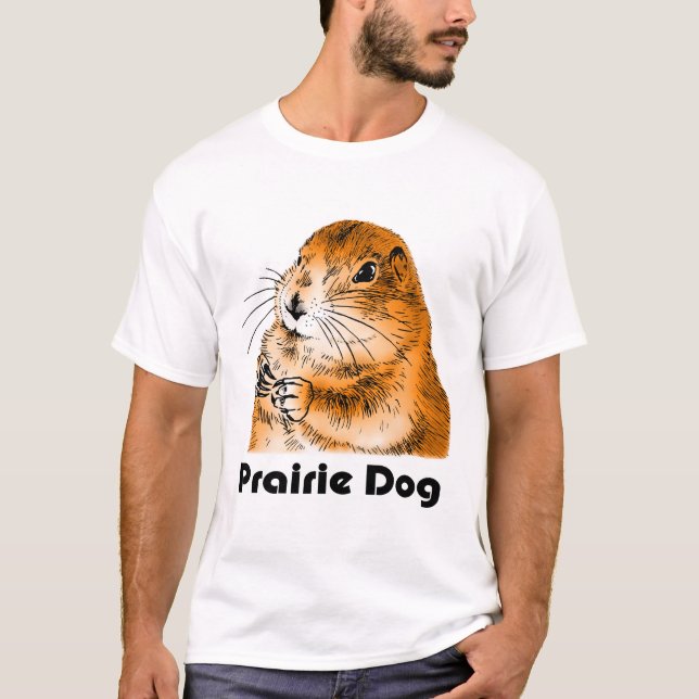 Camiseta a cara de cão de pradaria (Frente)