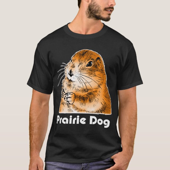 Camiseta a cara de cão de pradaria (2) (Frente)