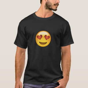 Camiseta A cara de sorriso com o coração dado forma Eyes