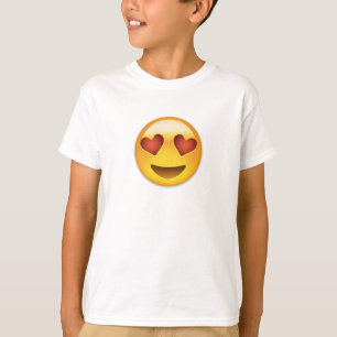 Camiseta A cara de sorriso com o coração dado forma Eyes