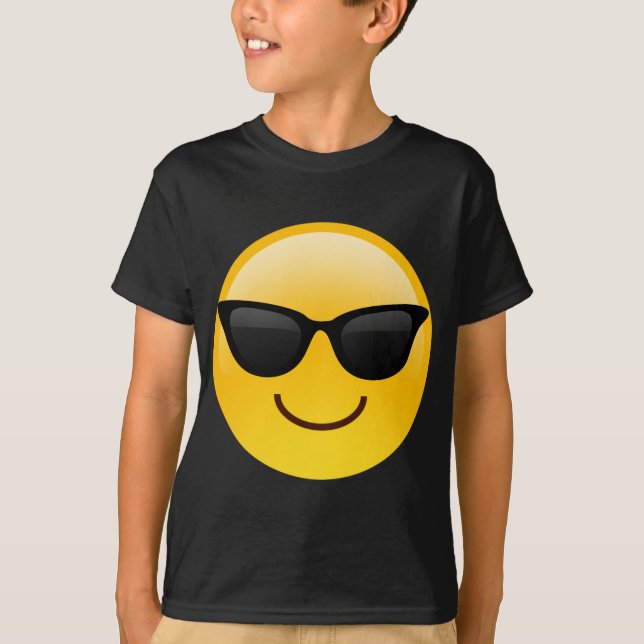 Camiseta A cara de sorriso com óculos de sol refrigera (Frente)