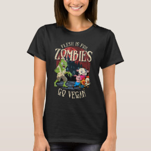 Camiseta A Carne é para Zumbis Vá Ser Vegano no Halloween 1