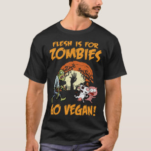 Camiseta A Carne é Para Zumbis Vá Ser Vegano Piada de Hallo