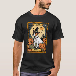 Camiseta A Carta de Tarot de Halloween do Jack Russell Tolo