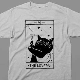 Camiseta A Carta de Tarot do Gato dos Amantes