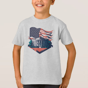 Camiseta A Casa Branca Patriótica, Crianças Retro