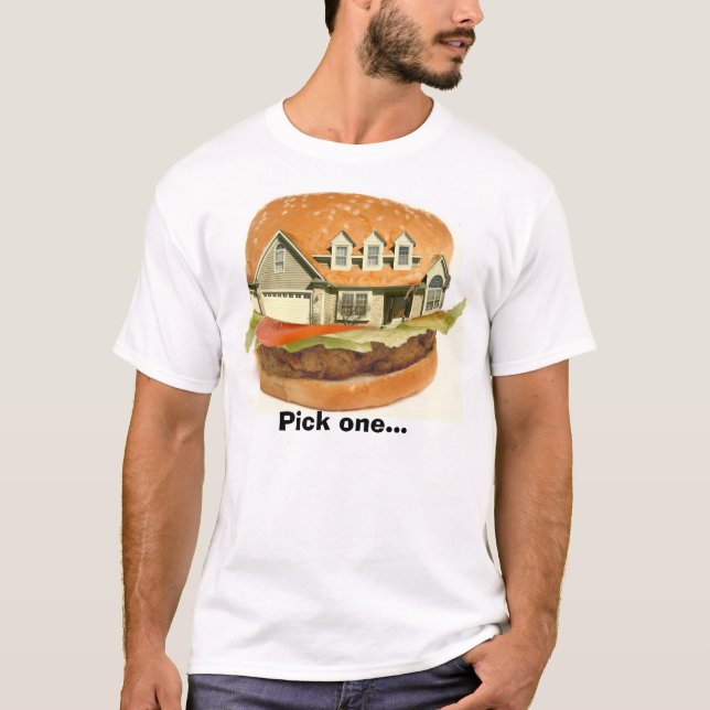 Camiseta A casa do Hamburger, escolhe um… (Frente)