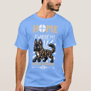 Camiseta A casa é com o meu pastor holandês