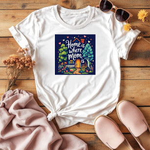 Camiseta A Casa É Onde A Mãe Está   Amor da família Cozy