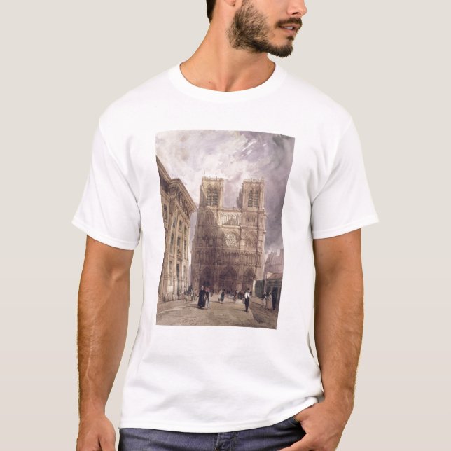 Camiseta A catedral de Notre Dame, Paris, 1836 (Frente)