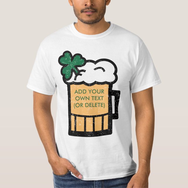 Camiseta A cerveja de St Patrick (customizável) (Frente)