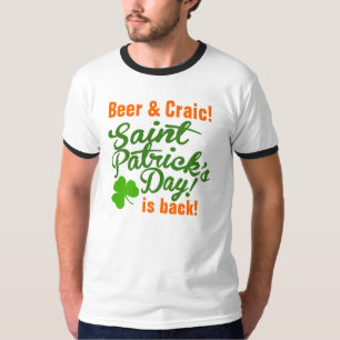 Camiseta A cerveja & o Dia de São Patrício de Craic estã