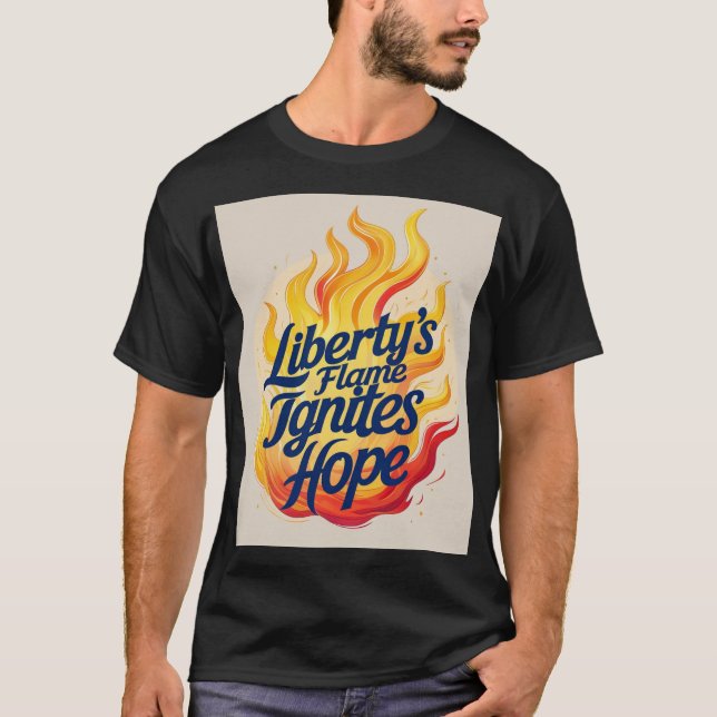 Camiseta A chama da biblioteca acende a esperança (Frente)