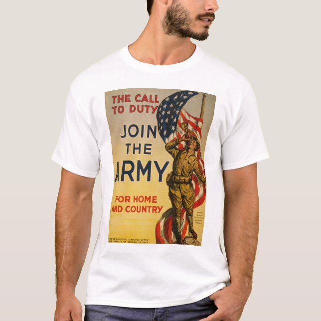 Camiseta A chamada ao dever - junte-se ao exército (Frente)