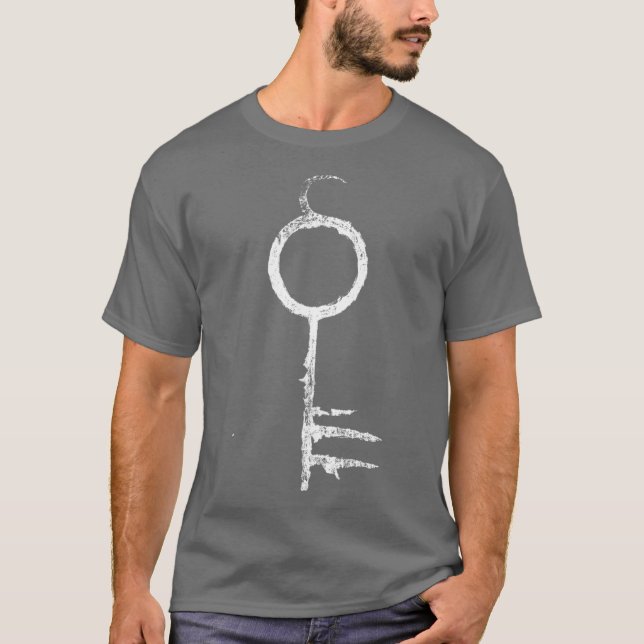 Camiseta A Chave Infernal presente branca garota retrô (Frente)