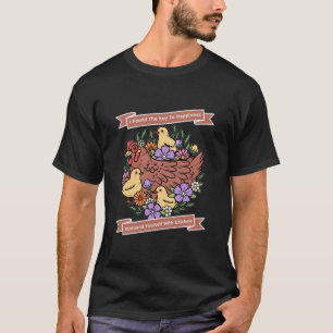 Camiseta A Chave Para A Felicidade Surge Com Galinhas