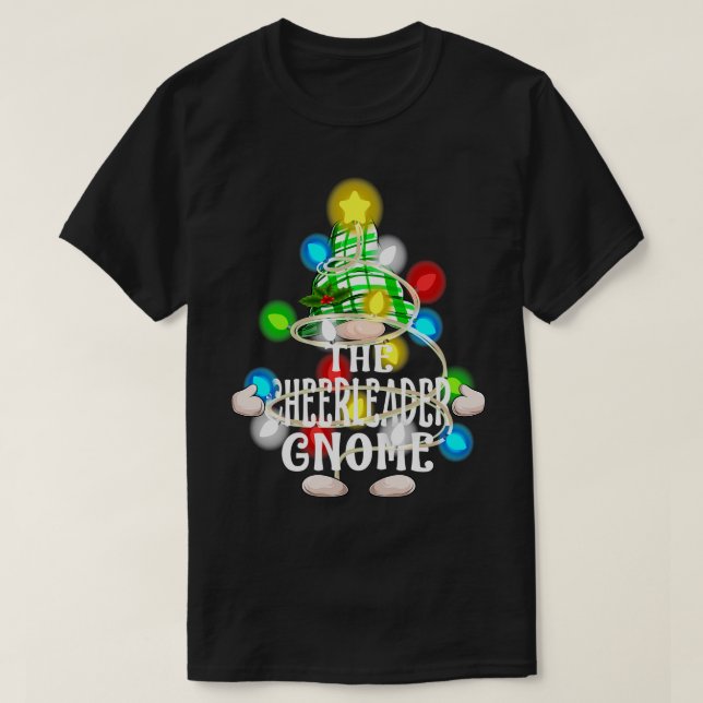 Camiseta A Cheerleader Gnomo Christmas Matching Family Sh (Frente do Design)