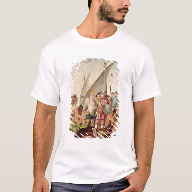 Camiseta A chegada de Hernando Cortes em México (Frente)
