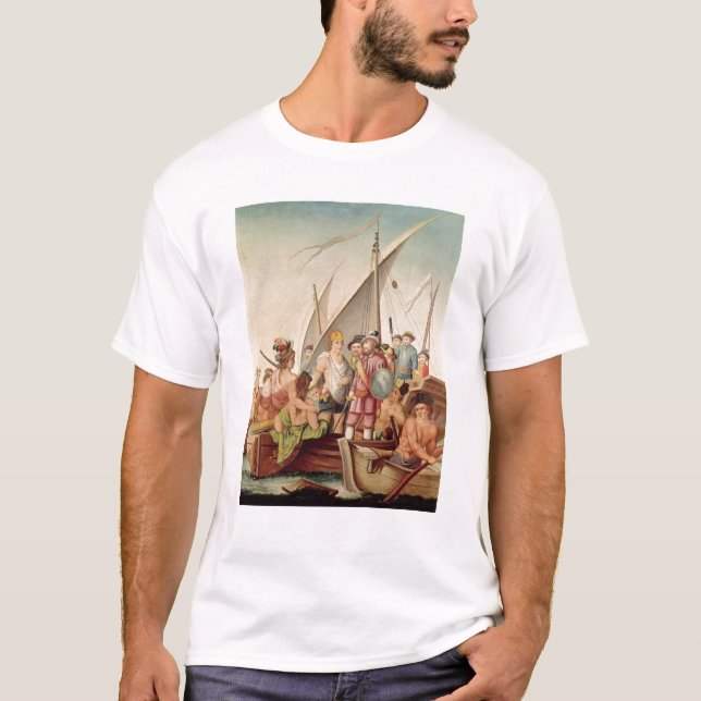 Camiseta A chegada de Hernando Cortes em México (Frente)