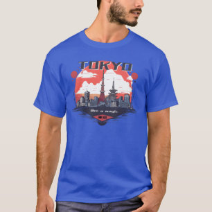 Camiseta A cidade de Tóquio é como um retro mágico