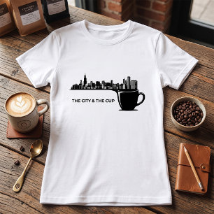 Camiseta A Cidade e A Xícara Silhueta de Chicago