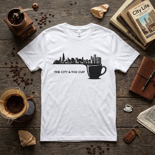 Camiseta A Cidade e A Xícara Silhueta de Chicago