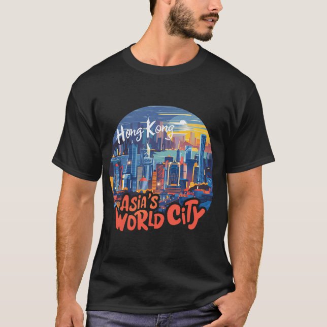 Camiseta A Cidade Mundial Da Ásia, Hong Kong (Frente)
