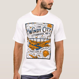 Camiseta A Cidade Ventosa Lethbridge Alberta Ventos Chinook