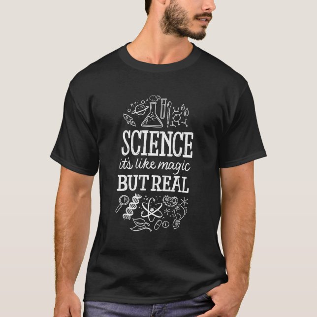 Camiseta A Ciência É Magia, Mas Real (Frente)