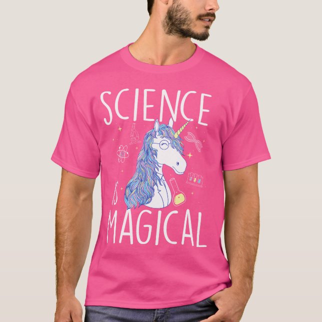 Camiseta A Ciência É Mágica - Estudante de Química Fã de Ci (Frente)