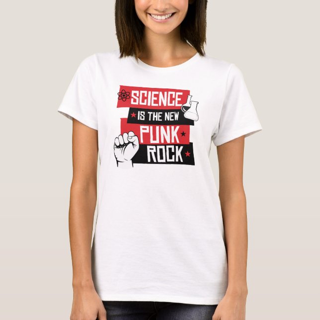 Camiseta A CIÊNCIA É o PUNK ROCK NOVO - RESISTA - - (Frente)