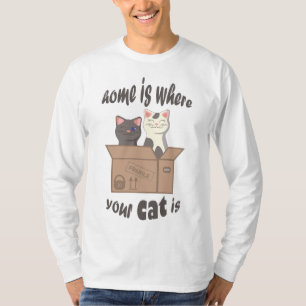 Camiseta A citação engraçada de Home é onde seu gato está