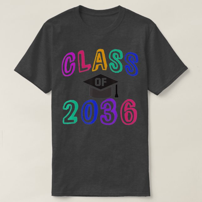 Camiseta A CLASSE Ano De Formando Futuros De 2036 Cresceu C (Frente do Design)