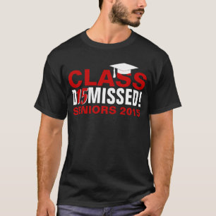 Camiseta A classe de 2015 demitiu a graduação vermelha